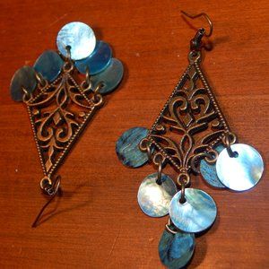 BoHo Dangle Abalone Shell Earrings
